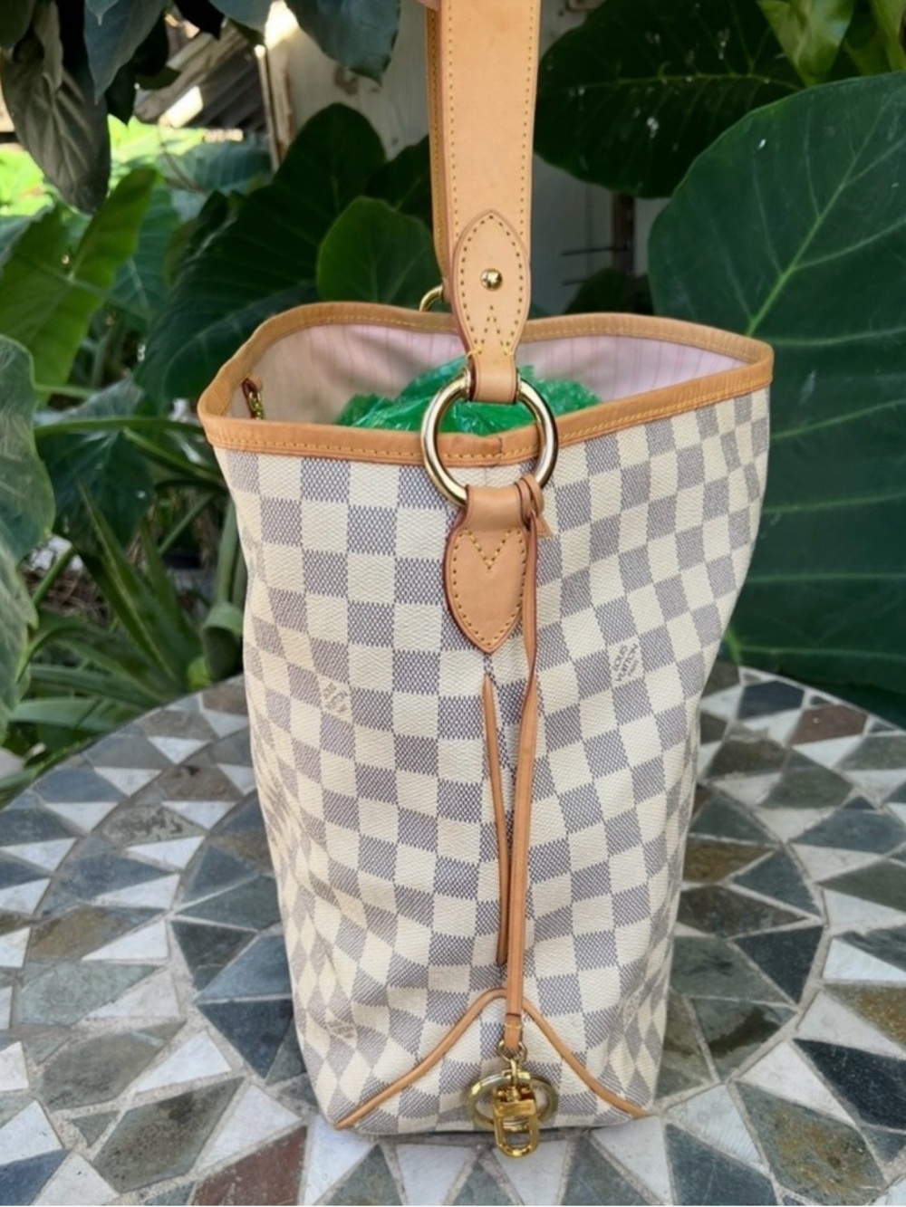 Louis Vuitton Delightful Damier Azul MM shoulder bag tote pink - Picture 4 of 11